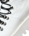 حذاء Dolce &amp; Gabbana White Vulcano Trekking للرجال ذو الكاحل
