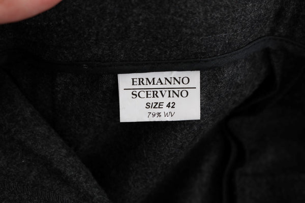 Ermanno Scervino Gray Virgin Wool Skinny Casual Pants