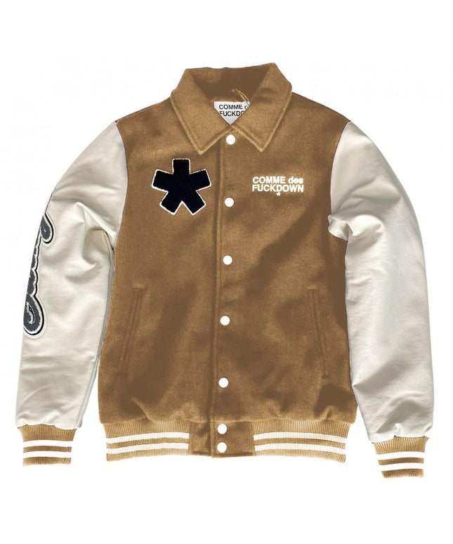 Comme Des Fuckdown Chic Cotton and Faux Leather Bomber Jacket