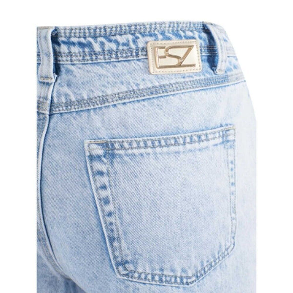 Yes Zee Blue Cotton Women High-Waisted Jean
