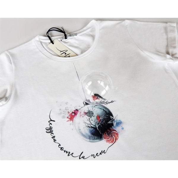 تي شيرت A.Tratti Chic White Stretch Viscose