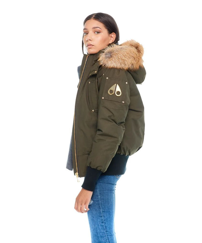 Moose Knuckles Army Nylon Women Bomber Jacket