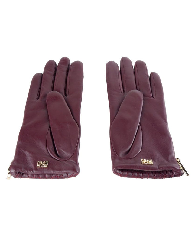 Cavalli Class Red Lambskin Women Glove