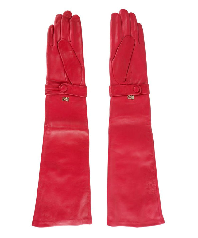 Cavalli Class Red Lambskin Women Glove