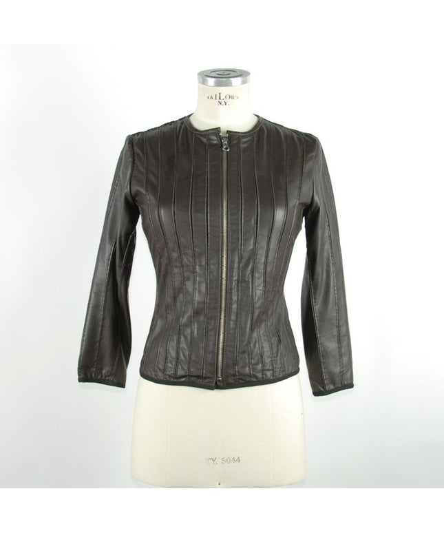 Emilio Romanelli Black Leather Women Jacket