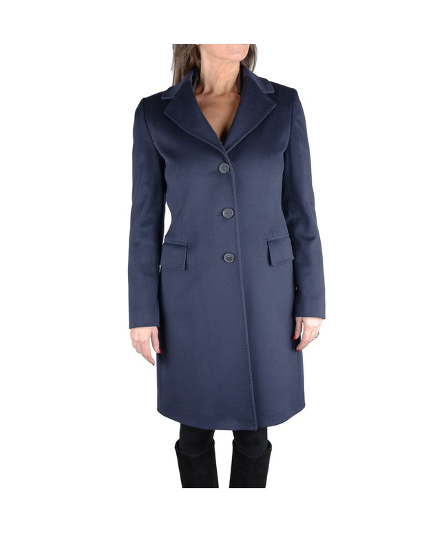 Made in Italy Blue Wool Women Coat