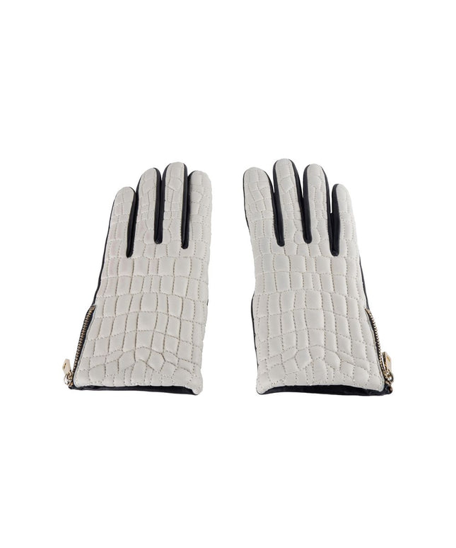 Cavalli Class Gray Lambskin Women Glove