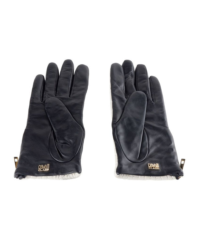 Cavalli Class Gray Lambskin Women Glove
