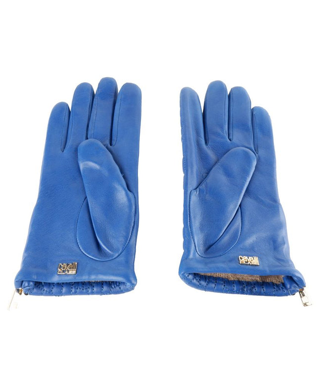 Cavalli Class Blue Lambskin Women Glove