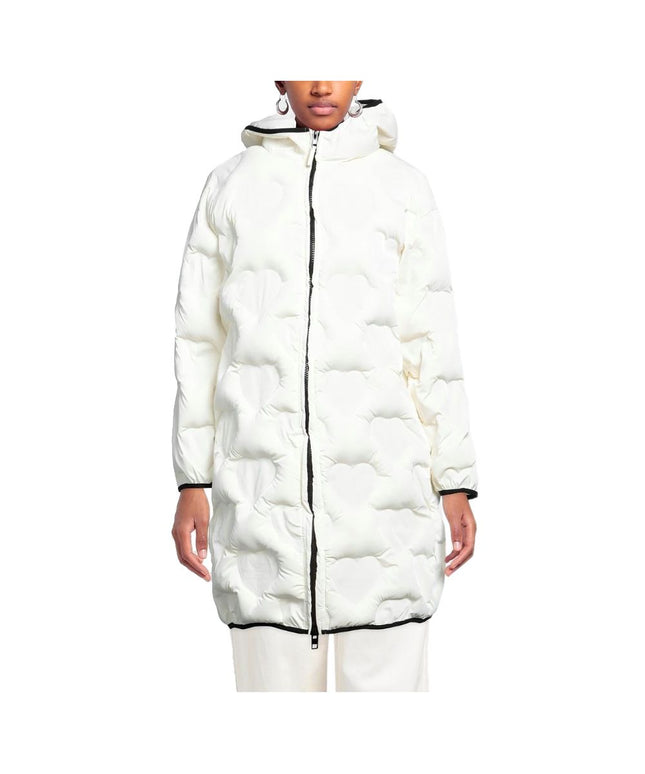 Love Moschino Chic Quilted Heart Long Down Jacket