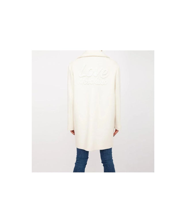 Love Moschino White Wool Women Coat