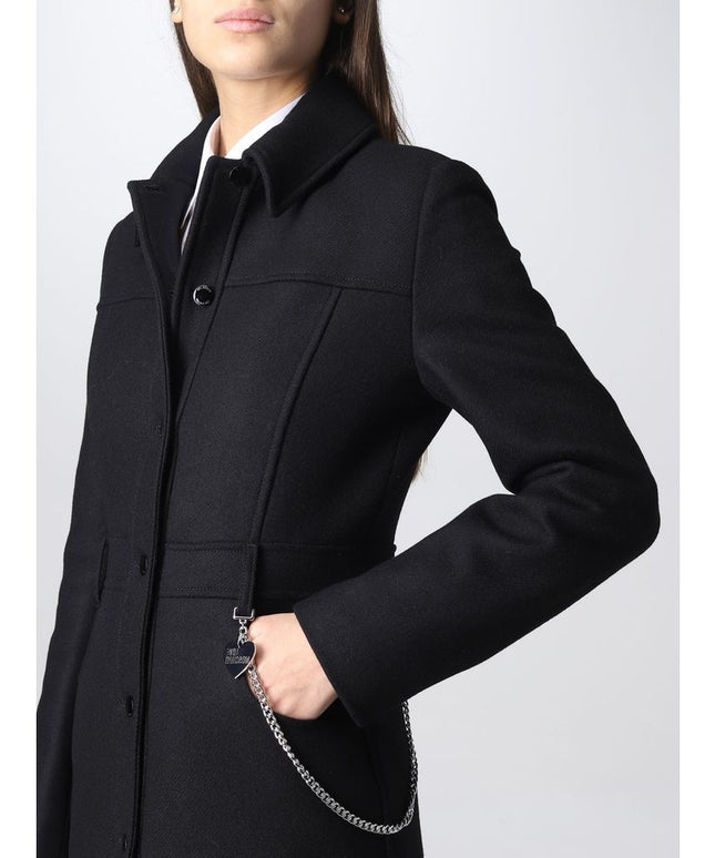 Love Moschino Black Wool Women Coat
