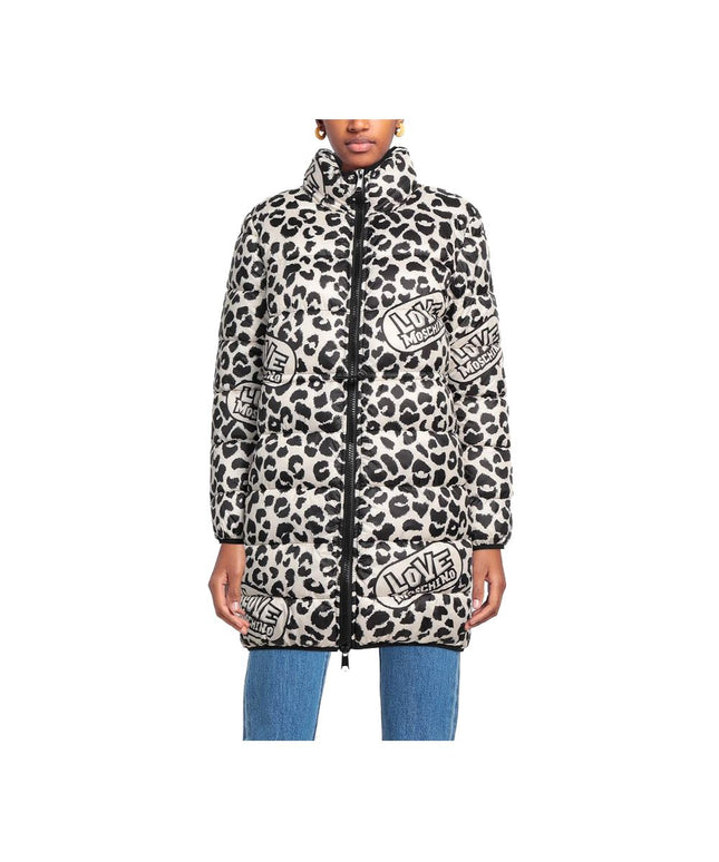 Love Moschino Chic Leopard Print Down Jacket