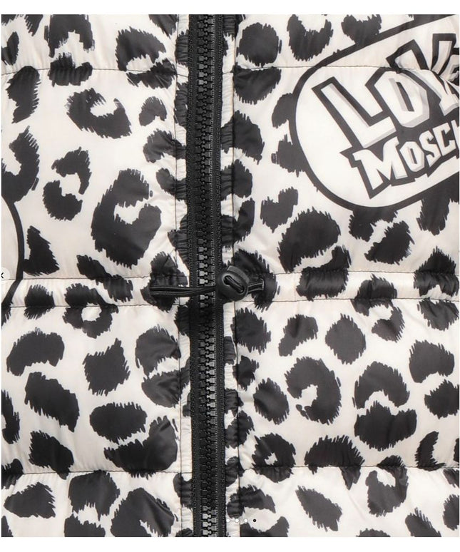 Love Moschino Chic Leopard Print Down Jacket