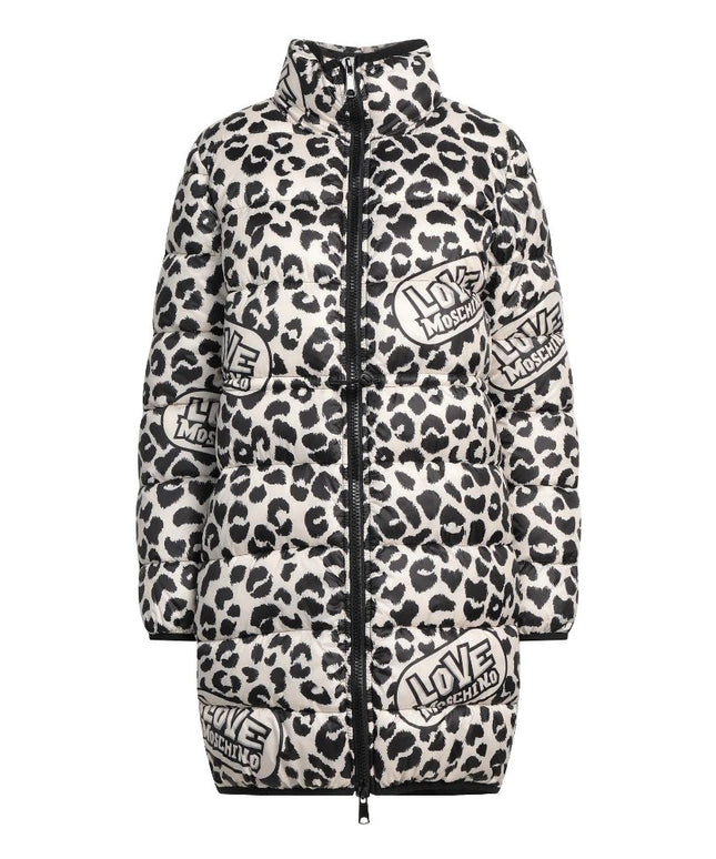 Love Moschino Chic Leopard Print Down Jacket