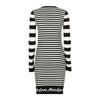 Love Moschino Elegant Striped Knit Dress with Long Sleeves