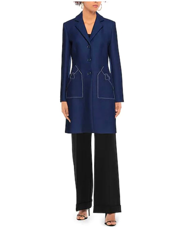 Love Moschino Blue Wool Women Coat