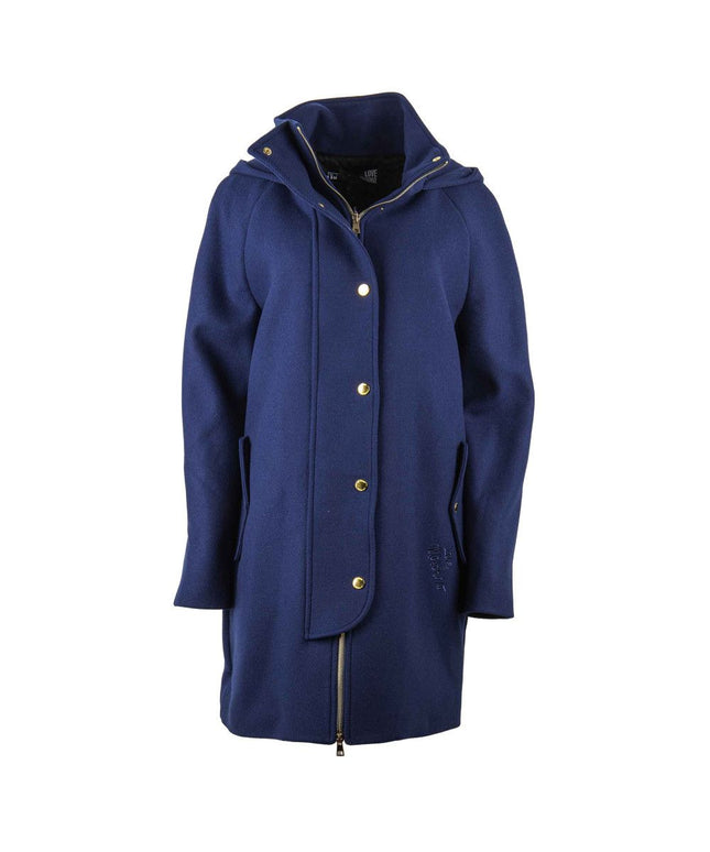 Love Moschino Blue Wool Women Coat