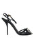 Dolce & Gabbana Black Viscose Crystal Bow Heels Sandals Shoes
