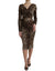 Dolce & Gabbana Brown Leopard Print Bodycon V-neck Midi Dress