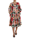 Dolce & Gabbana Multicolor Floral CottonAline Pleated Dress