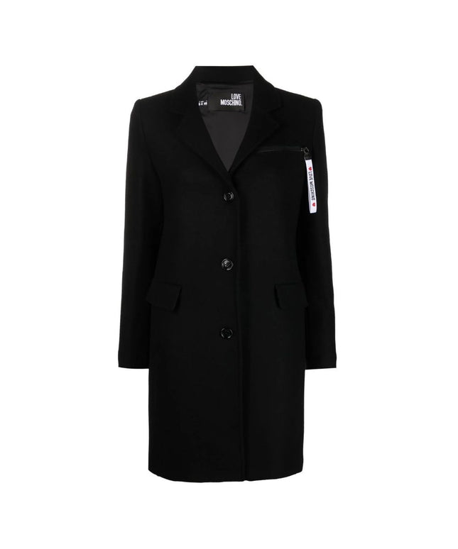 Love Moschino Black Wool Women Coat