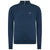 La Martina Blue Wool Men Sweater with Half Zip Closure
