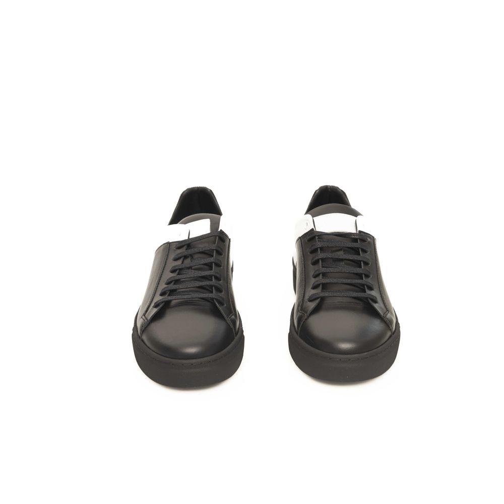 Cerruti 1881 Black Cowhide Men Sneaker