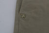 Daniele Alessandrini Beige Cotton Stretch Slim Fit Chinos