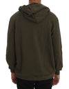 Daniele Alessandrini Green Full Zipper Hodded Cotton Sweater