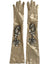 Dolce & Gabbana Beige Satin Crystal Elbow Length Gloves