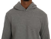 Daniele Alessandrini Gray Pullover Hodded Cotton Sweater