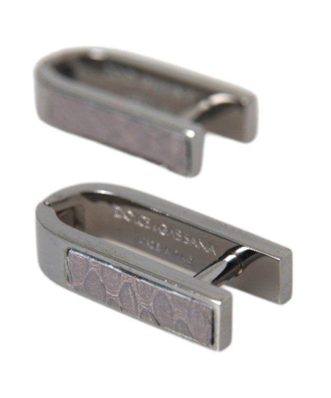 Dolce & Gabbana Silver Plated Metal Brass Pin Men Cufflinks