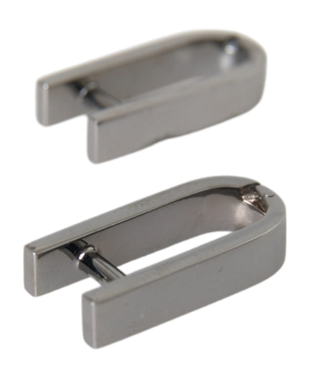 Dolce & Gabbana Silver Plated Metal Brass Pin Men Cufflinks