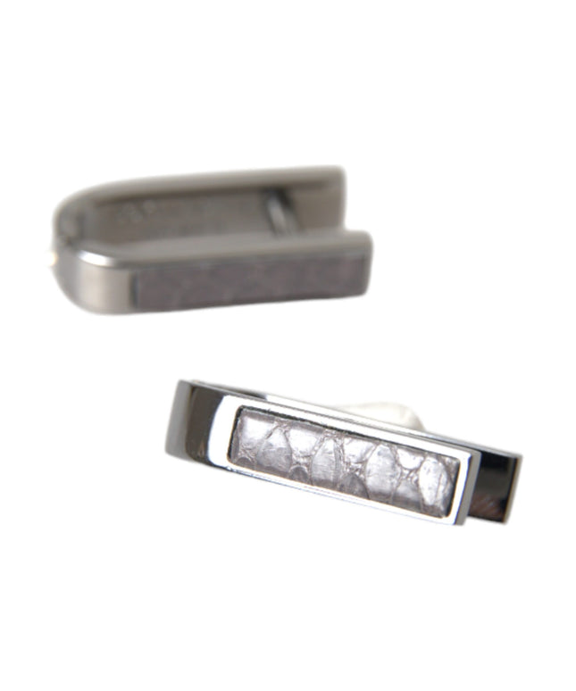 Dolce & Gabbana Silver Plated Metal Brass Pin Men Cufflinks