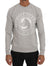 Frankie Morello Gray Cotton Crewneck Pullover Sweater