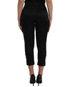 Ermanno Scervino Black High Waist Capri Cropped Pants