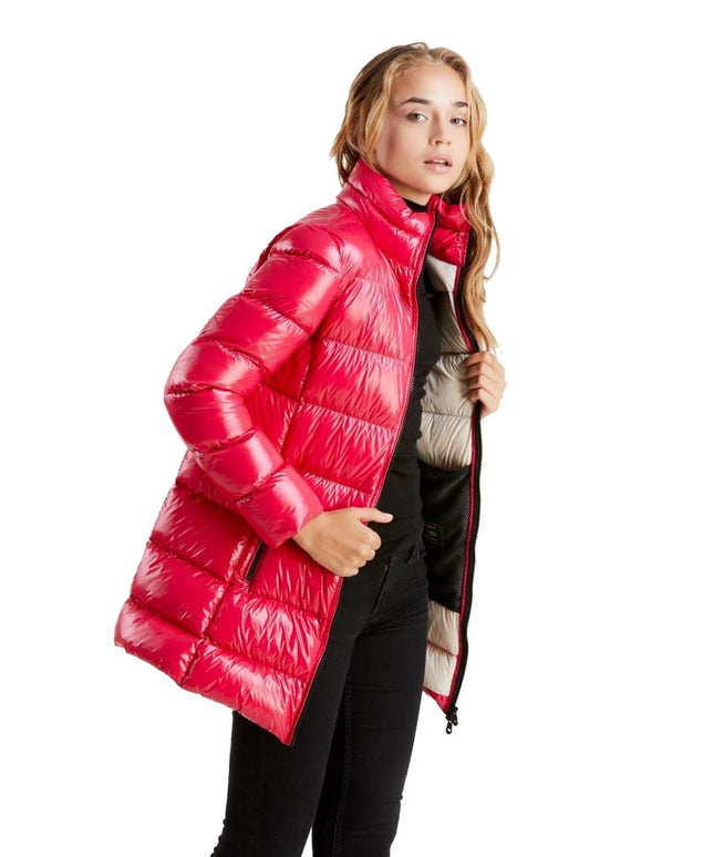 Refrigiwear Fuchsia Shimmer Long Down Jacket