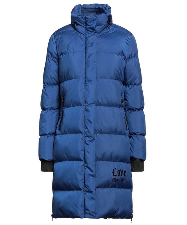 Love Moschino Chic Long Down Jacket with Logo Detail