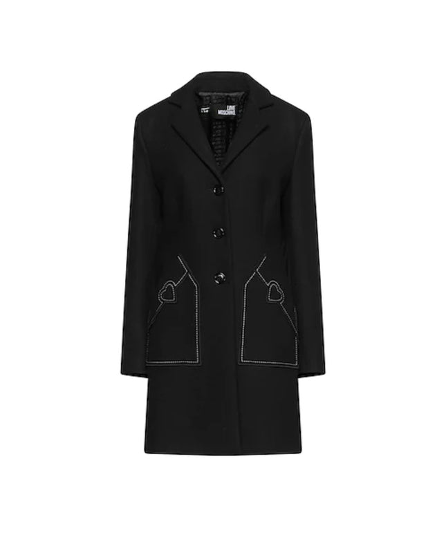 Love Moschino Black Wool Women Coat