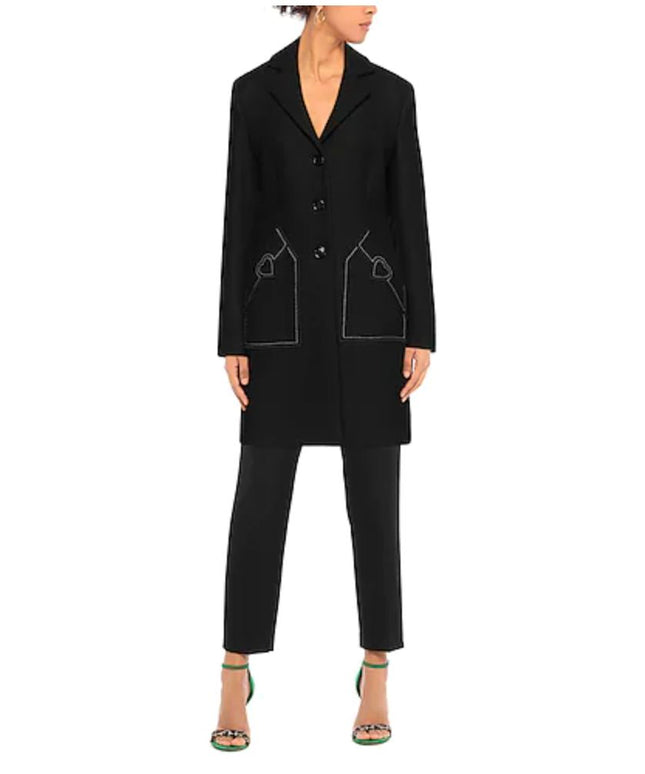 Love Moschino Black Wool Women Coat