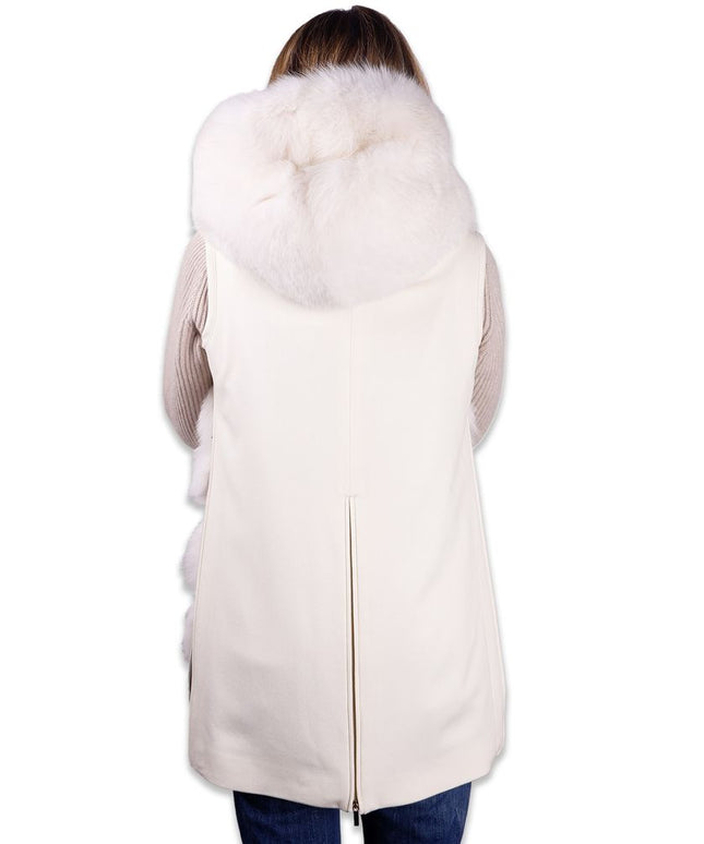 Made in Italy White Wool Women Coat