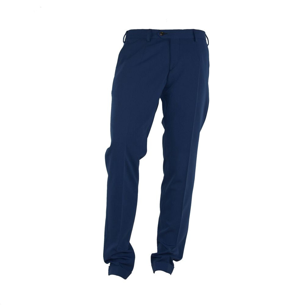 Made in Italy Blue Polyester Men's Trouser
