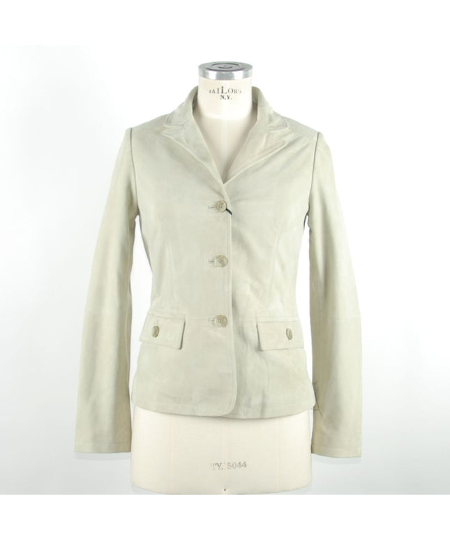 Emilio Romanelli White Leather Women Jacket