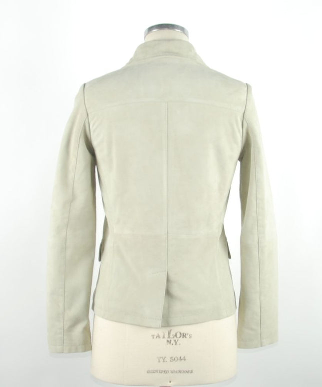 Emilio Romanelli White Leather Women Jacket