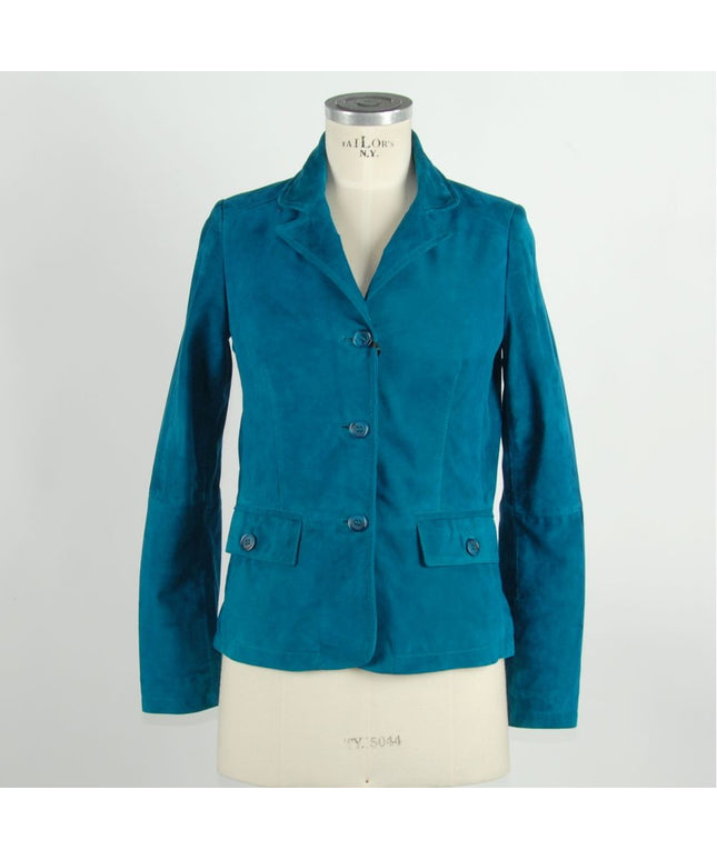 Emilio Romanelli Green Leather Women Jacket