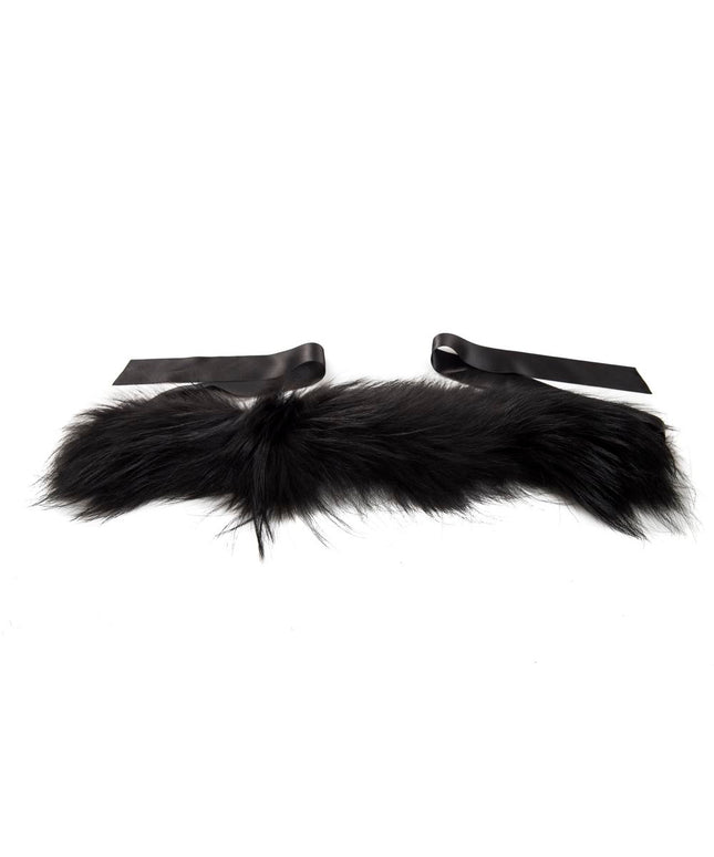 BYBLOS Black Raccoon Fur Women Neck Warmer