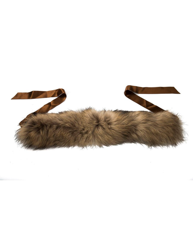 BYBLOS Brown Raccoon Fur Women Neckwarmer