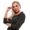 إطارات نظارات نسائية بيضاء من سواروفسكي