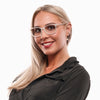 إطارات نظارات نسائية بيضاء من سواروفسكي